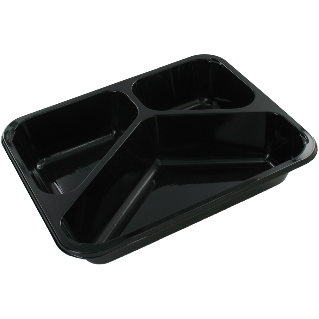 Klika - Bak | CPET | 3 scomparti | cestino del menu | 227x178x43mm| nero | 420 pezzi