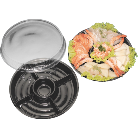 Klika - Deksel | cateringschaal | Gerecycled PET | rond | Ø260mm | 30mm | transparant | 200 stuks