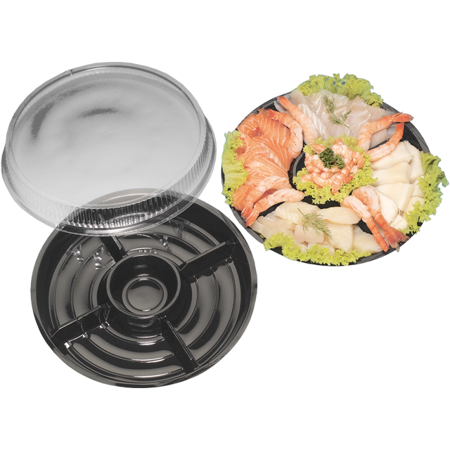 Klika - Coperchio | ciotola per fonduta | PET riciclato | rotondo | Ø260mm| 30 mm | trasparente | 200 pezzi