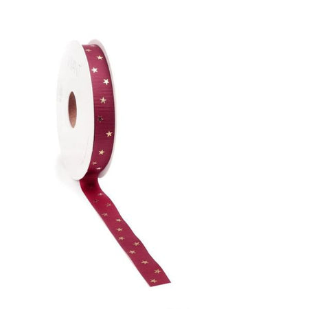 Weihnachtsband Classic Sternband 15 mm x 20 Meter rot
