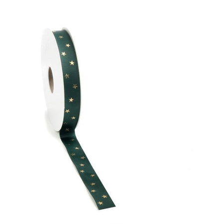 Weihnachtsband Classic Star Band 15 mm x 20 Meter grün