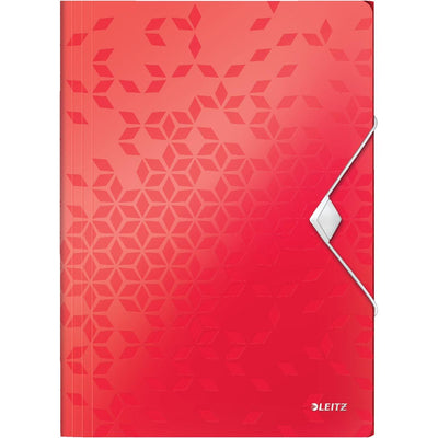 Leitz - Carpeta Elasto WOW A4 3 solapas PP roja