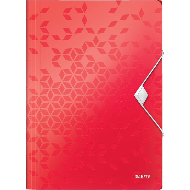 Leitz - Carpeta Elasto WOW A4 3 solapas PP roja
