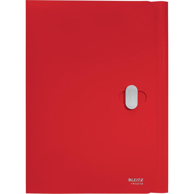 Leitz - Carpeta con solapa para reciclaje, de PP, tamaño A4, roja