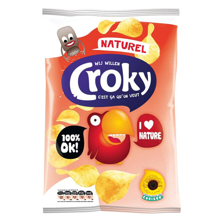 Croky - chips naturelles, sachet de 100 grammes