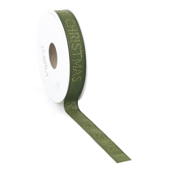 MC DELUXE - Nastro nastro di cotone 15 mm x 15 metri verde