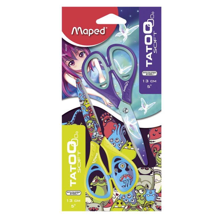 Maped - forbici Tatoo Bambino in blister da 2 pezzi
