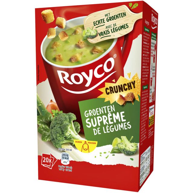 Royco - Suppengemüse Oberste mit Croutons 20 Taschen | Boxe eine 20 -Tasche