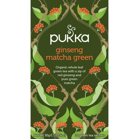 Pukka - tè biologico, Ginseng Matcha Verde, confezione da 20 pezzi