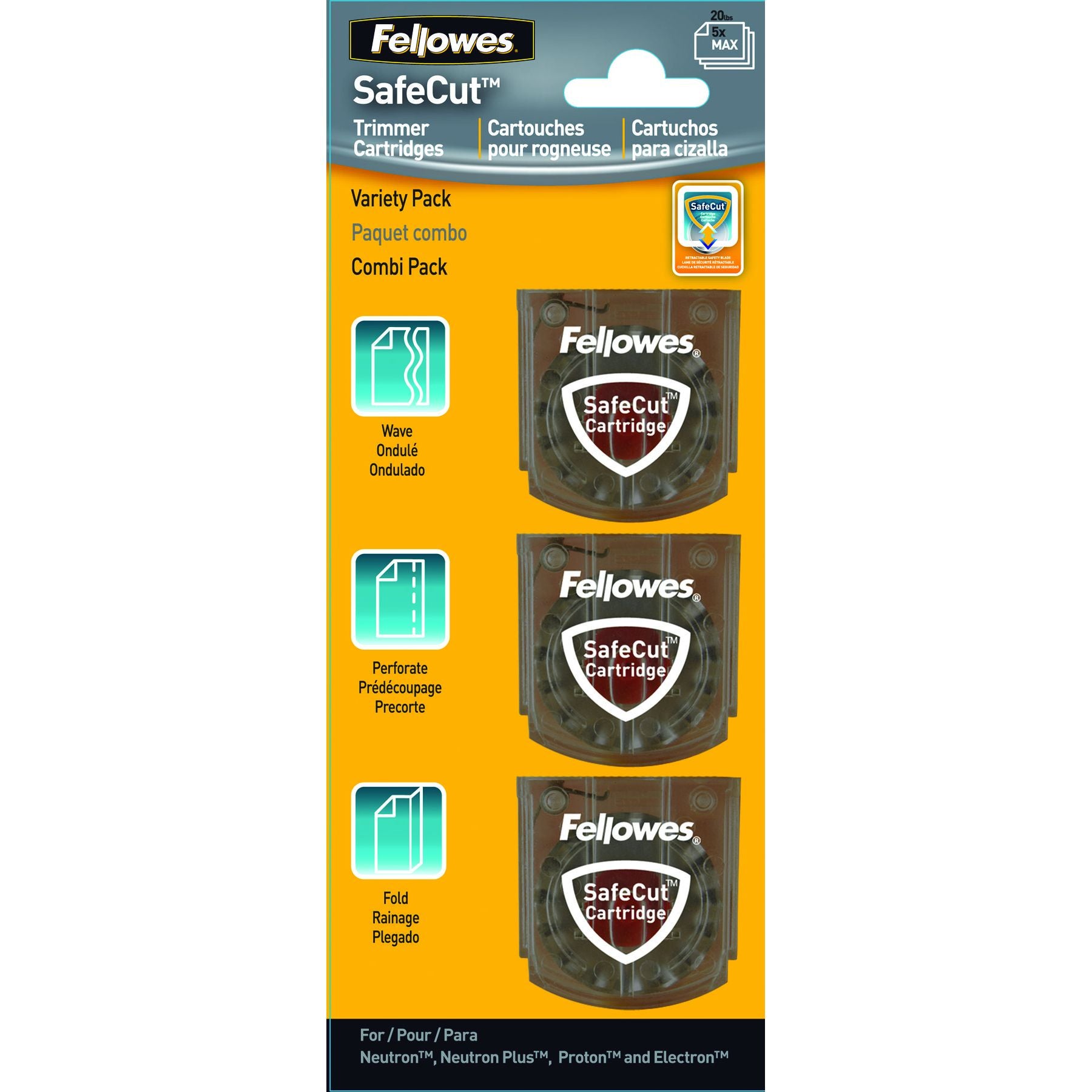 Fellowes - Coltello da taglio Safecut 3 in 1