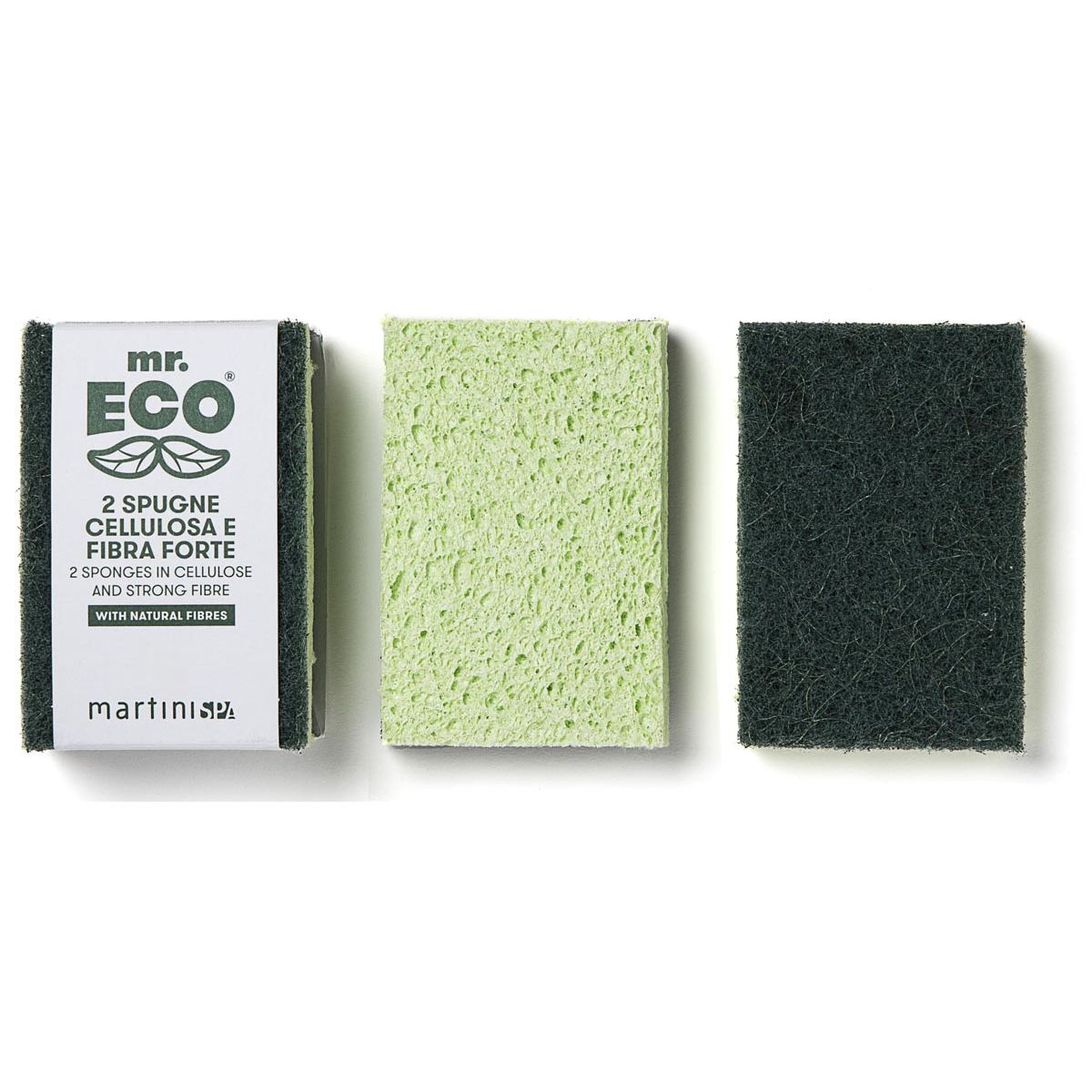 Mr. Eco - Scheuerschwamm ft 9,8 x 6,8 x 2 cm, mit festen Fasern, 2er Pack
