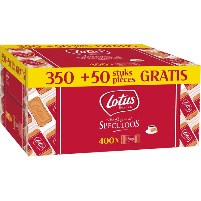 Lotus -   Biscoff speculoos, doos van 350+50 individueel verpakte stuks