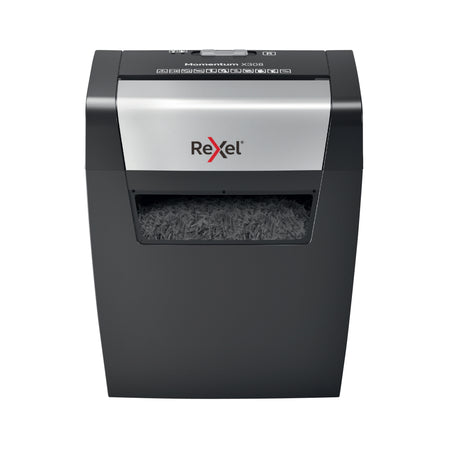 Rexel -  Momentum X308 papiervernietiger Deeltjesversnippering 70 dB Zwart, Grijs