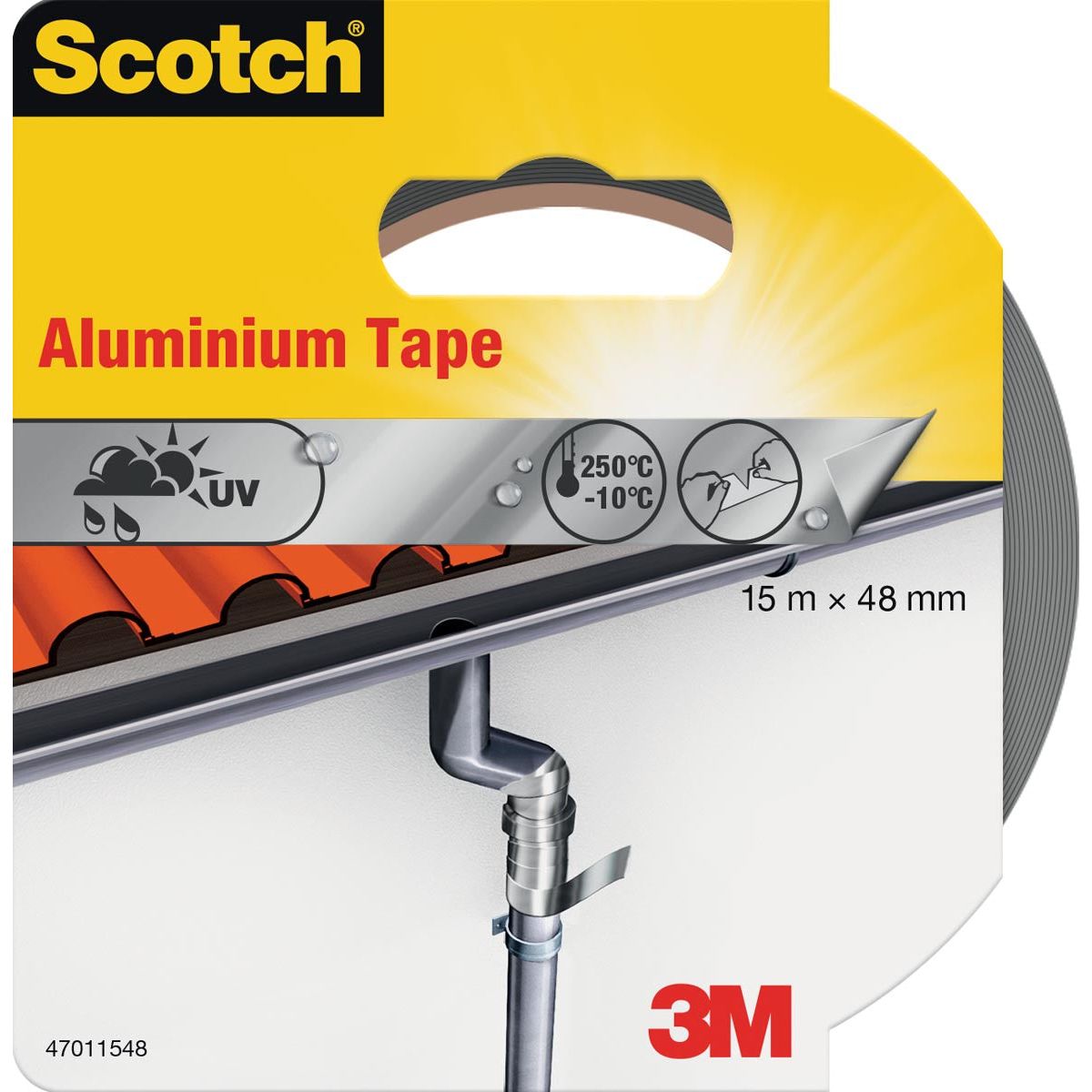 Scotch - Reparatur von Placle Band Aluminium, Ft 48 mm x 15 m, Blisterpaket