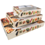 Bon Appetit - Cateringdoos | Bon appetit | karton + PLA | 250x358x76mm | met venster | wit | 10 stuks