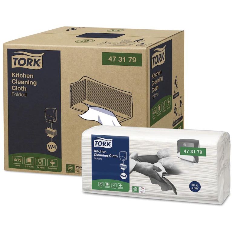 Tork - Panno per pulizia Kitchen Cleaning, W4, 75 fogli, confezione da 4