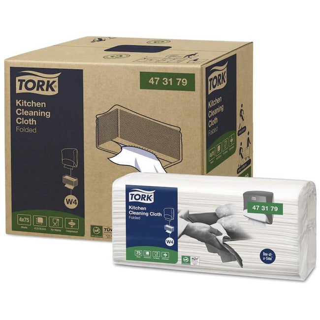 Tork - Panno per pulizia Kitchen Cleaning, W4, 75 fogli, confezione da 4