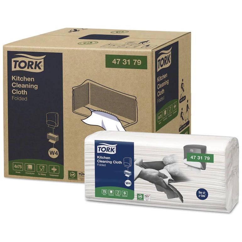 Tork - Kitchen Cleaning reinigingsdoek, W4, 75 vellen, pak van 4 stuks