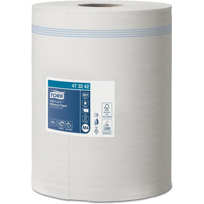 Tork -  Reflex Wiping poetspapier, centerfeed, 1-laags, systeem M4, pak van 6 rollen