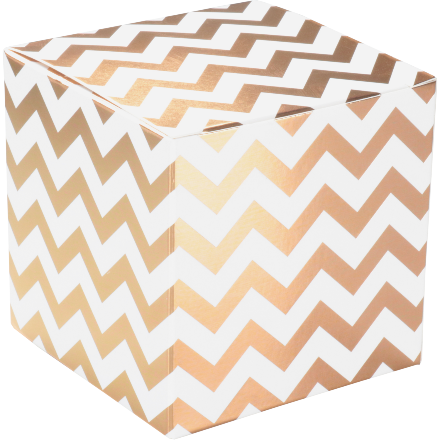 Klika -  Geschenkdoos | Chevron | karton | 8x8x8cm | wit/goud | 800 stuks