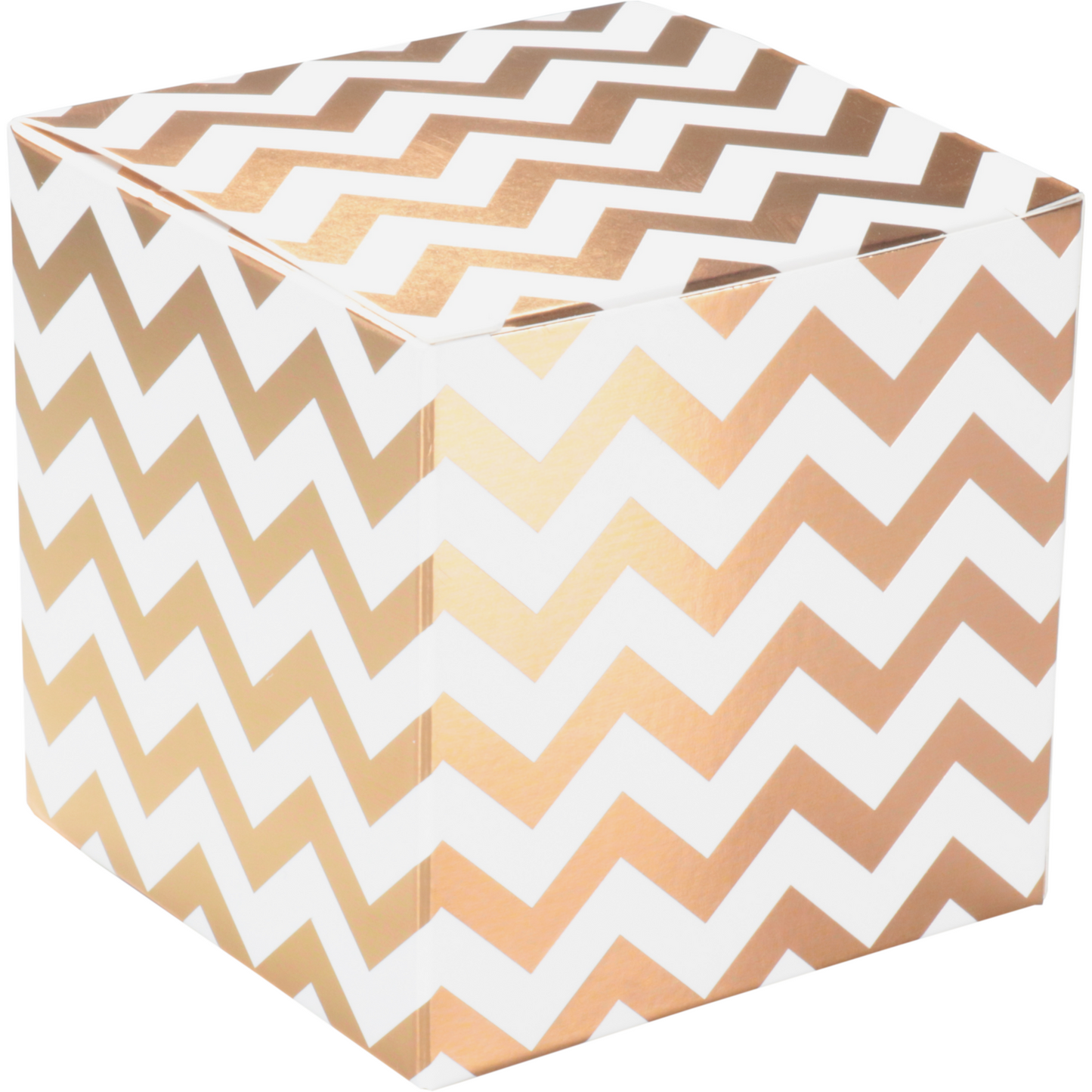 Klika - Boîte-cadeau | Chevron | Cardboard | 8x8x8cm | blanc / or 25 pièces