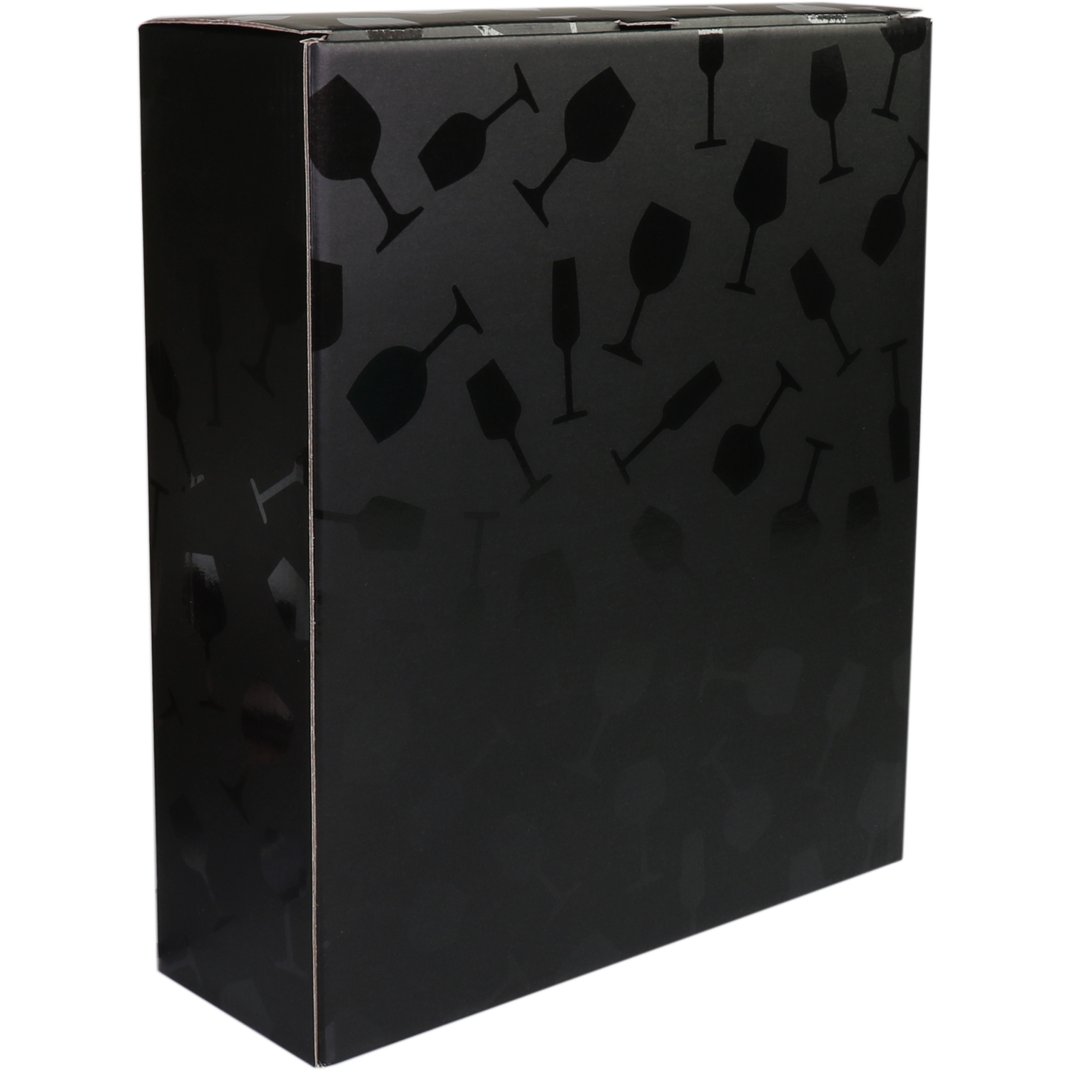 Klika - Boîte à bouteilles | Verre à vin | carton | 3 bouteilles | 285x95x330mm | noir | 25 pièces