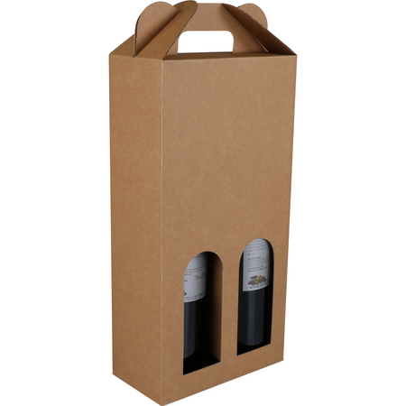 Klika -  Draagkarton | Basic line | 2 flessen | golfkarton | bruin | 100 stuks
