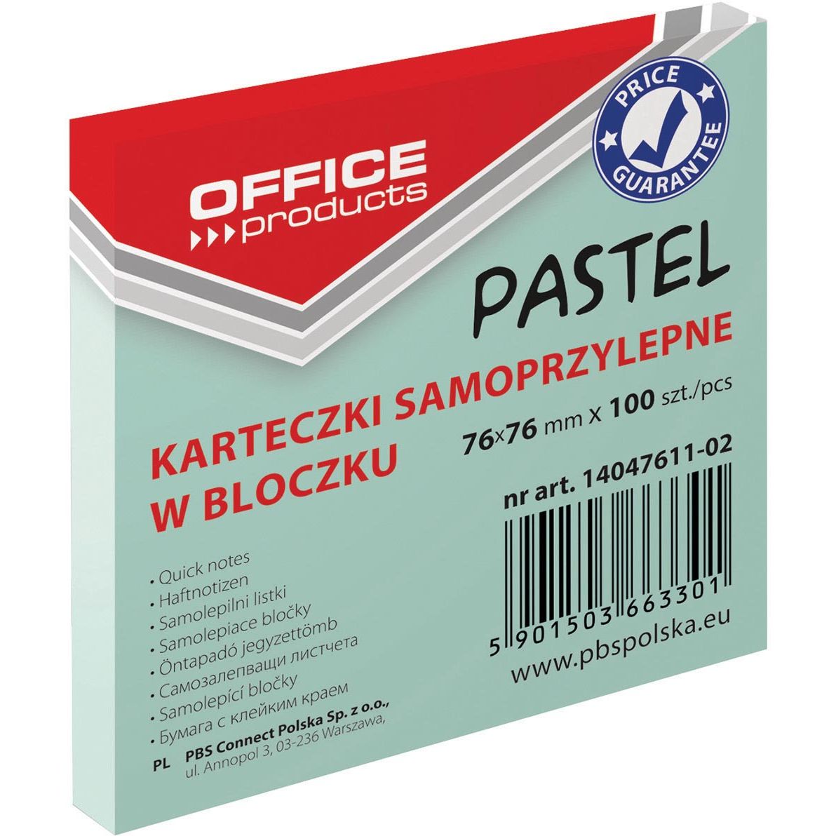 OFFICE products -   memoblok tel, 76 x 76 mm, 100 vel, pastelgroen