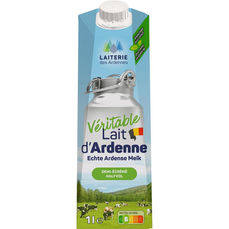 Klika -  Laiterie des Ardennes echte Ardense melk, halfvolle melk, 1 liter, pak van 6 stuks