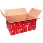 Klika - Geschenkdoos | Sint | golfkarton | 310x200x140mm | Sinterklaas | rood/wit | 15 stuks