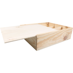 Klika - Scatola per vino | legno | 3 bottiglie | incl. Coperchio | 340x276x85mm | 5 pezzi