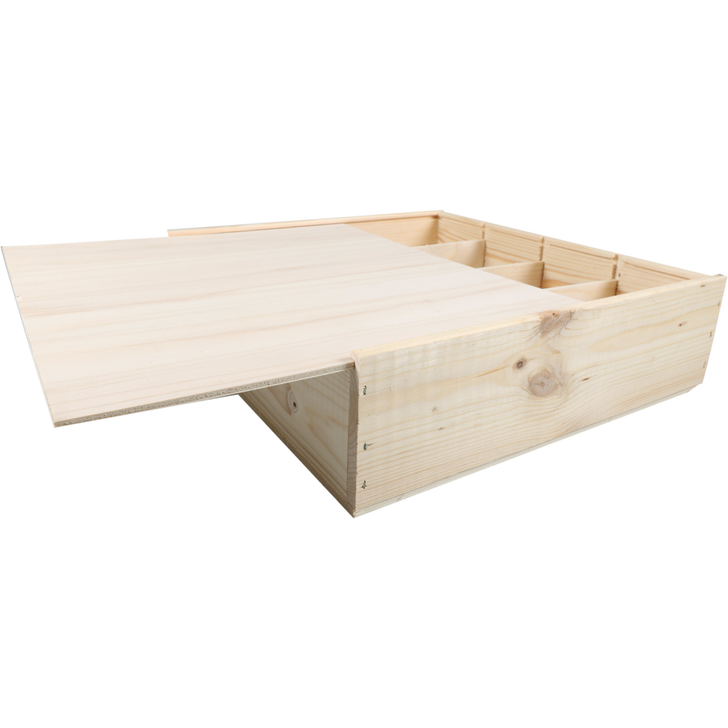 Klika - Scatola per vino | legno | 4 bottiglie | incl. Coperchio | 340x340x85mm| 5 pezzi