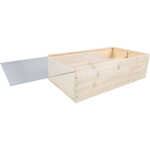 Klika - Wijnkist | hout | 2 flessen | plexiglas deksel | 340x176x85mm | 5 stuks