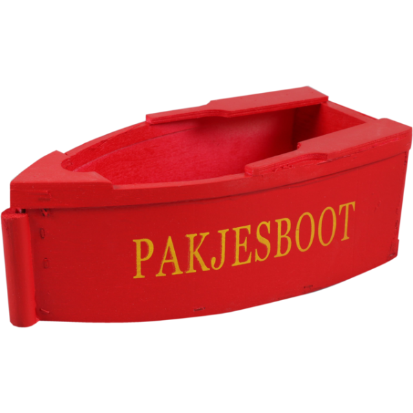 Klika - wooden parcel boat 20x10x7cm red