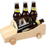 Klika - Bierverpackung | Rennauto Holz | 6 Flaschen | 17,5x28x12cm | natürlich