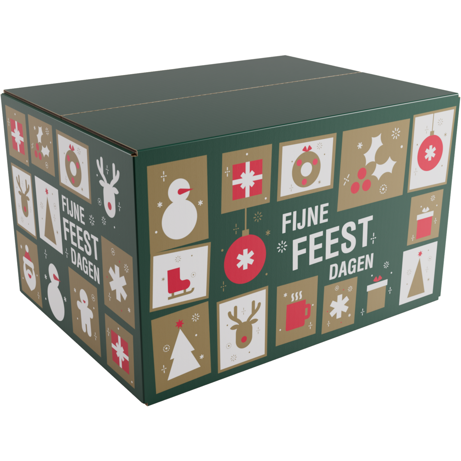 Klika -  Kerstpakketdoos | Tegels | golfkarton | 39x29x23cm | Kerstmis | c | 10 stuks