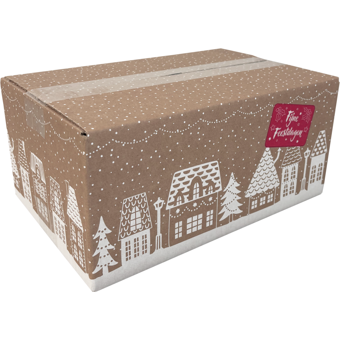 Boîte de paquet de Noël (A) 310x200x140mm design MAISONS 2025 par pièce