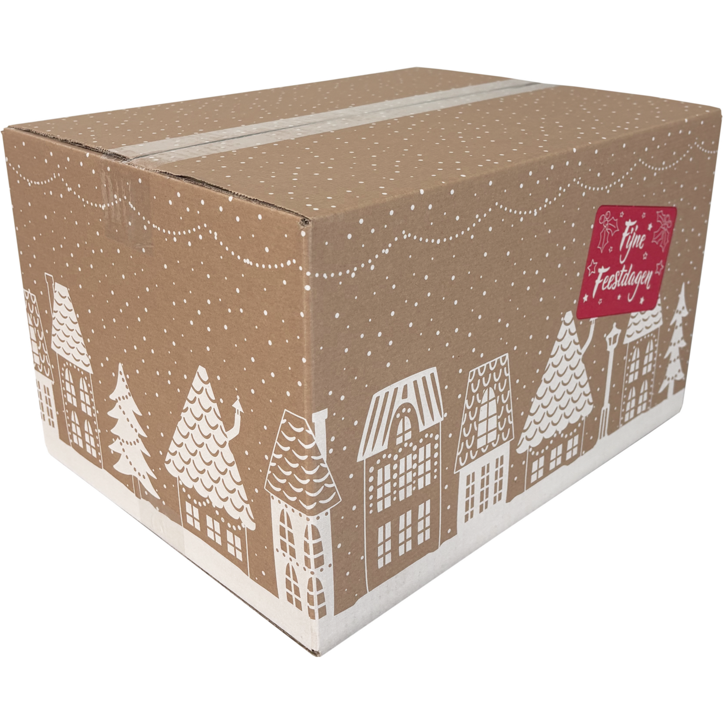 Boîte de paquet de Noël (C) 390x290x232mm design MAISONS 2025 par pièce
