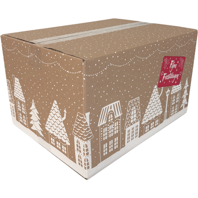 Boîte de paquet de Noël (C) 390x290x232mm design MAISONS 2025 par pièce
