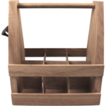 Klika - Bierverpakking | Draagtray | Hout | 6 flessen | 25x16x28.5cm | bruin | 1 stuks