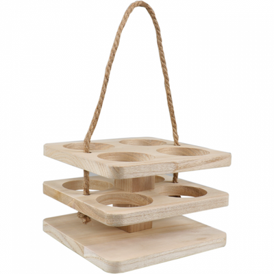 Klika - Plateau de transport | 4 bouteilles | bière | 195x195x bois | 5 pièces