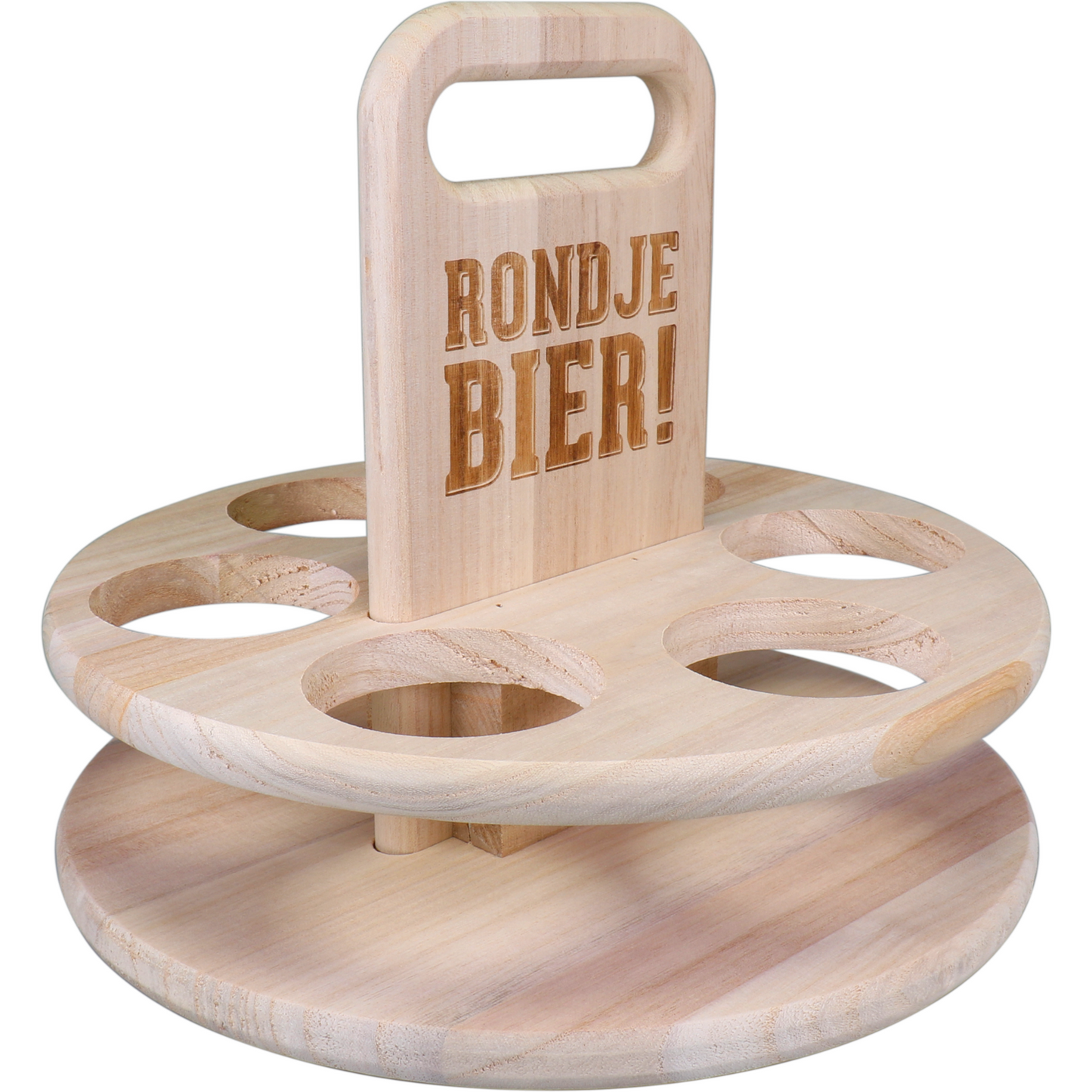 Klika - Bierverpackung, Tablett, Holz, runde 6 Flaschen, 22x28 cm