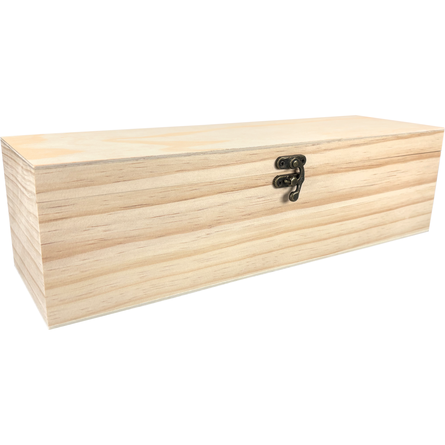 Klika -  Wijnkist | 1 fles | scharnierdeksel | 340x95x95mm | hout | naturel | 24 stuks