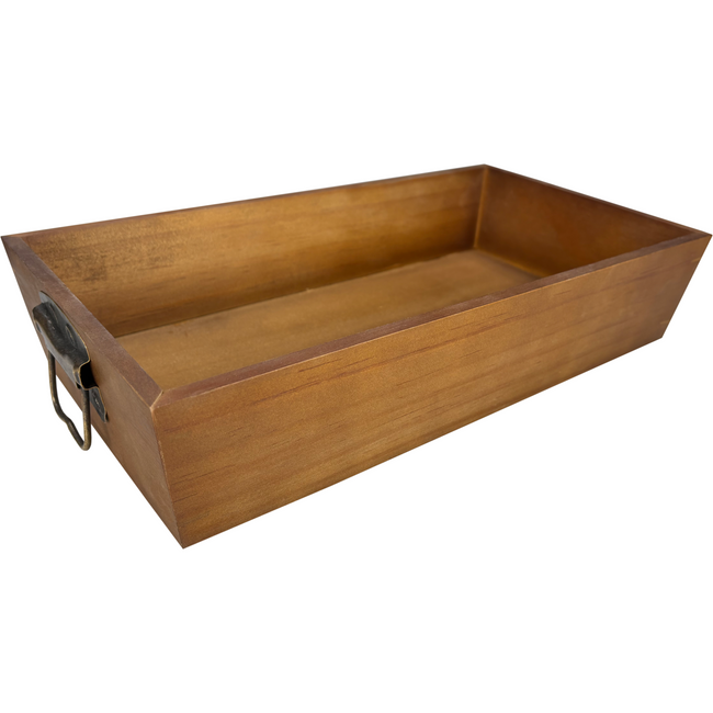 Klika -  Dienblad | 36x19x7.5cm | met metalen handgreep | hout | bruin | 20 stuks