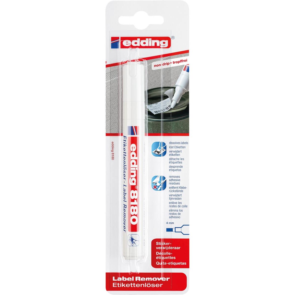 Edding -  sticker verwijderaar e-8180, op blister