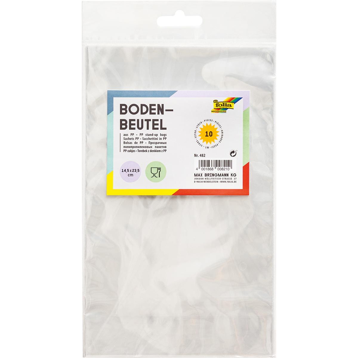 Folia - Transparent bags ft 145 x 235 mm, pack of 10