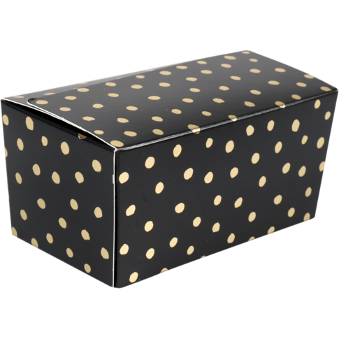 Klika - Ballotin | Party Dots | karton + PP + PET | 250gr | 113x62x55mm | zwart/goud | 50 stuks