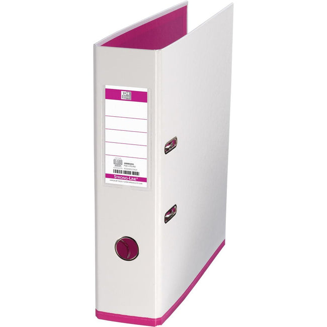 Oxford - MyColour binder, size A4, made of cardboard, spine of 8 cm, white-pink
