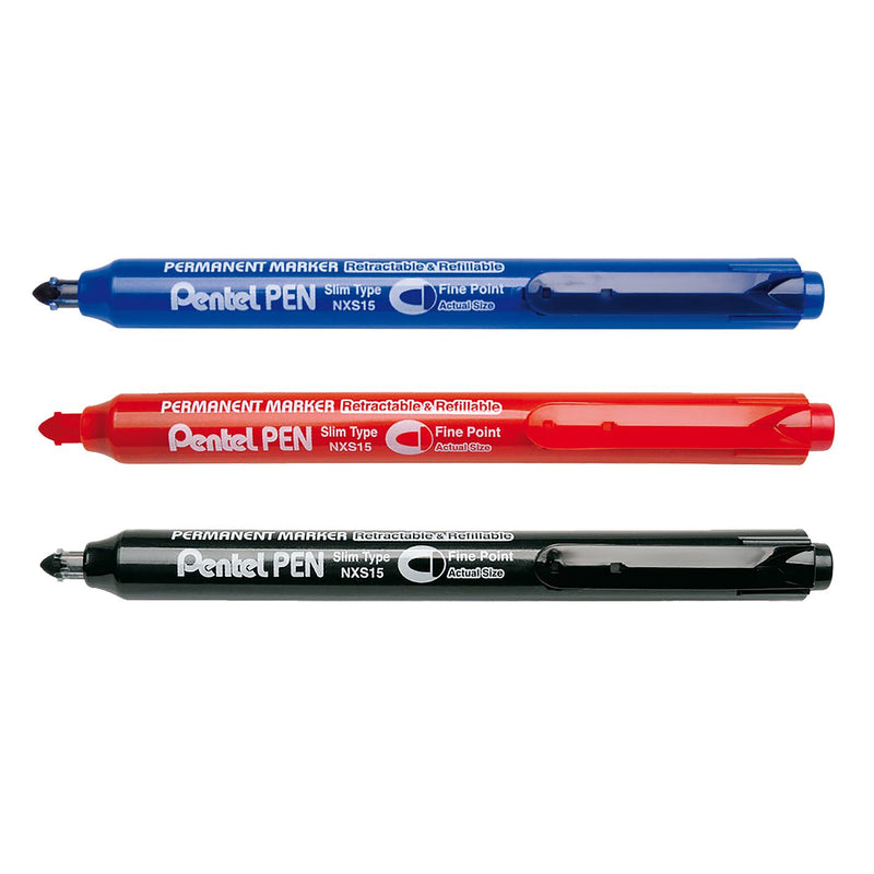 Pentel -  Viltstift  nxs15 1mm zwart | 12 stuks