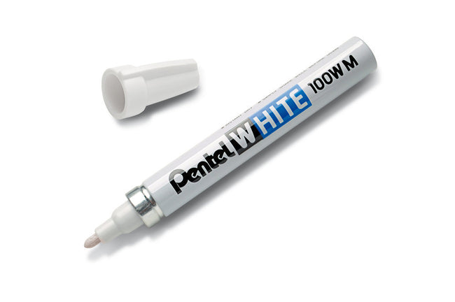 Pentel -  Viltstift  100w rond 2.2mm wit | 12 stuks